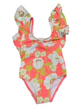 Girls' Floral Ruffle One-Piece Swimsuit